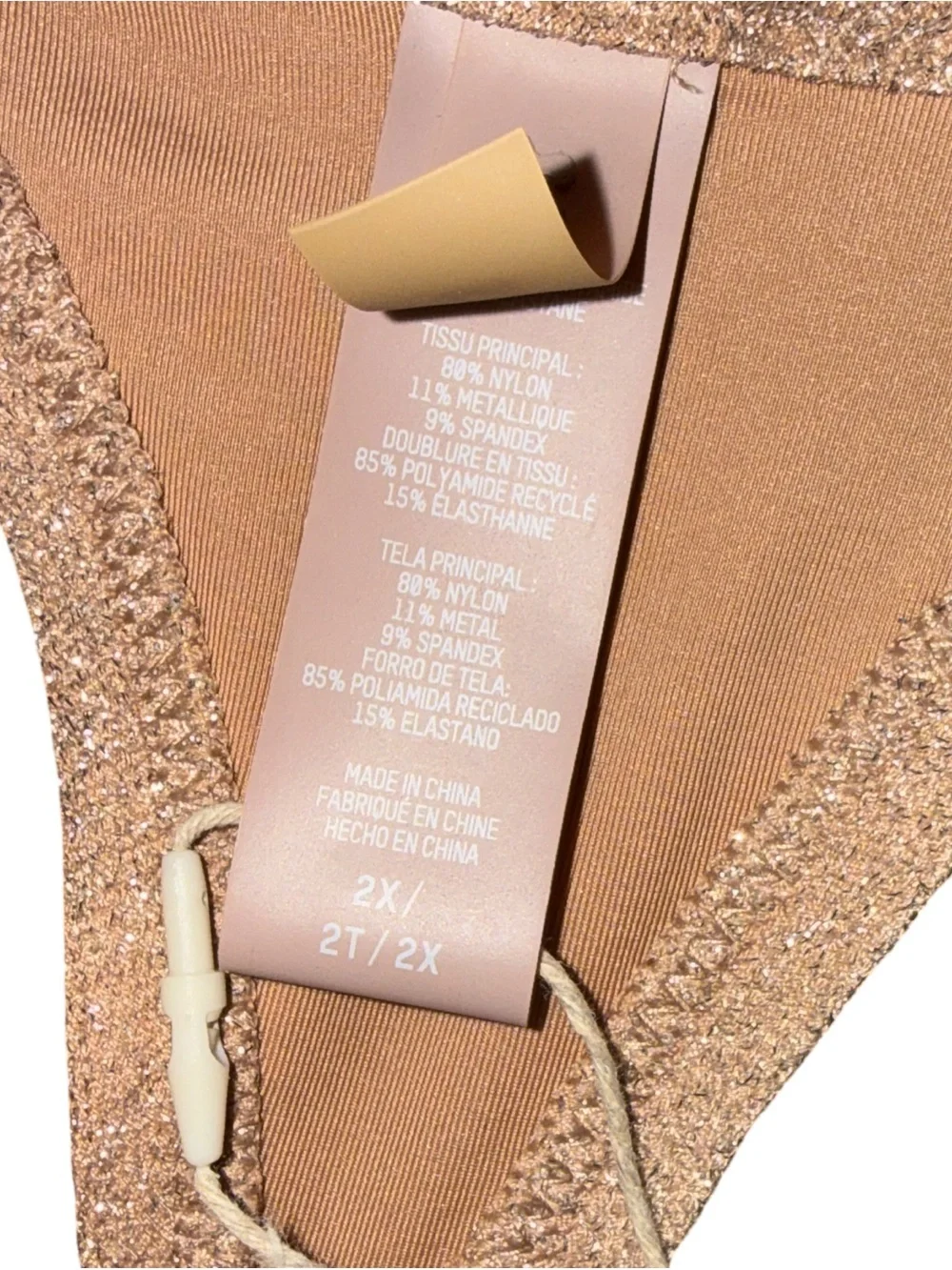 SKIMS Glitter Swim String Thong Bikini Bottom Size 2X New with Tag